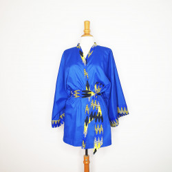 K80 bleu roi et wax jaune noir et blanc