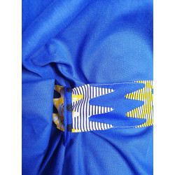 K80 bleu roi et wax jaune noir et blanc