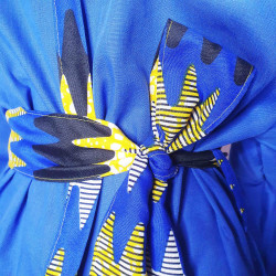 K80 bleu roi et wax jaune noir et blanc